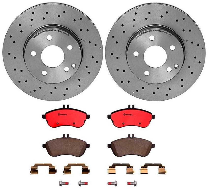 Mercedes Brakes Kit - Brembo Pads and Rotors Front (295mm) (Ceramic) 2044213612 - Brembo 3052714KIT